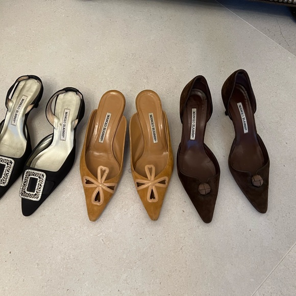 Manolo Blahnik Shoes - 3 pairs of Manolo Blahnik shoes. Spruce per pair